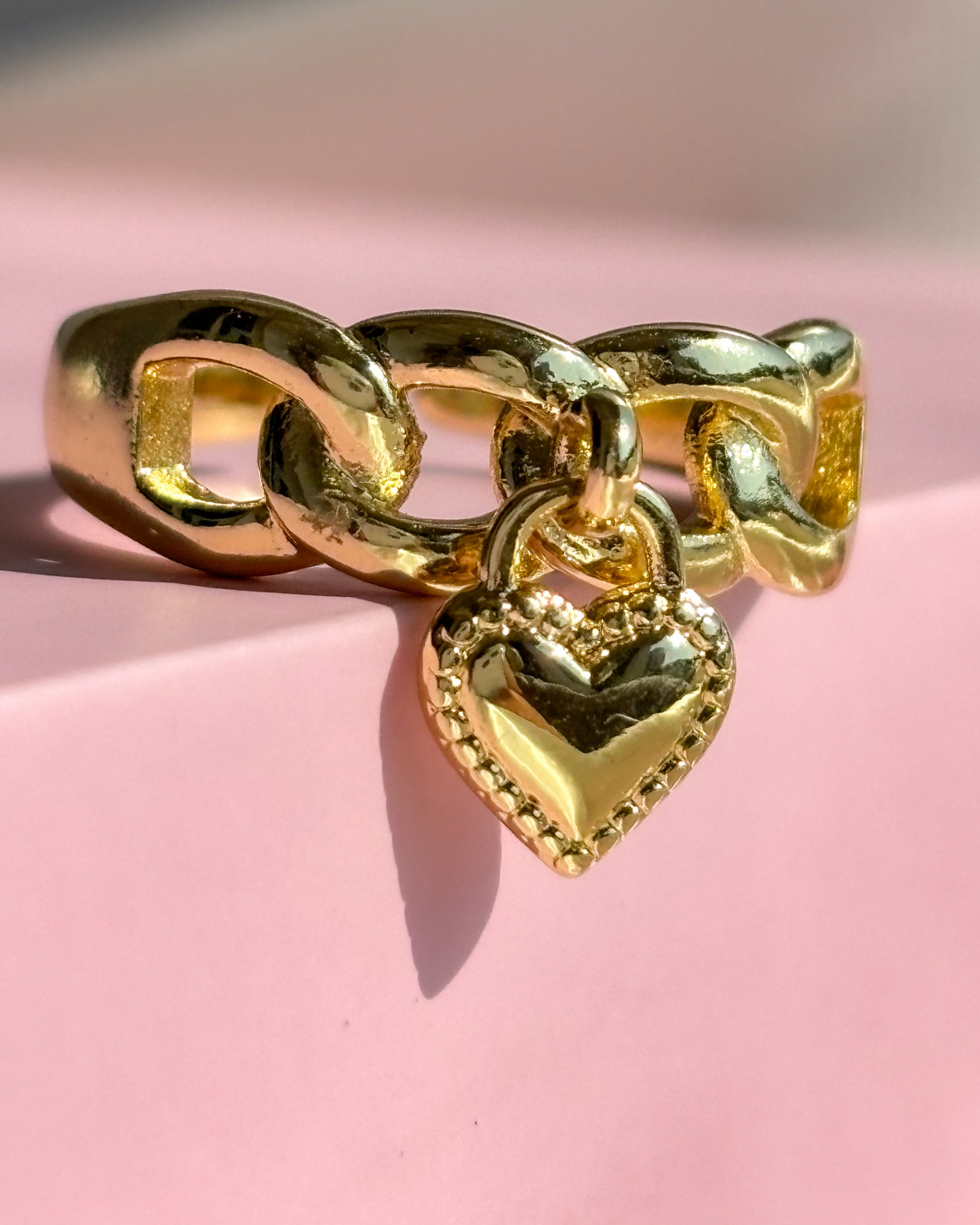Heart Charm Ring - 18K Gold Plated | Waterproof | Anti-Tarnish