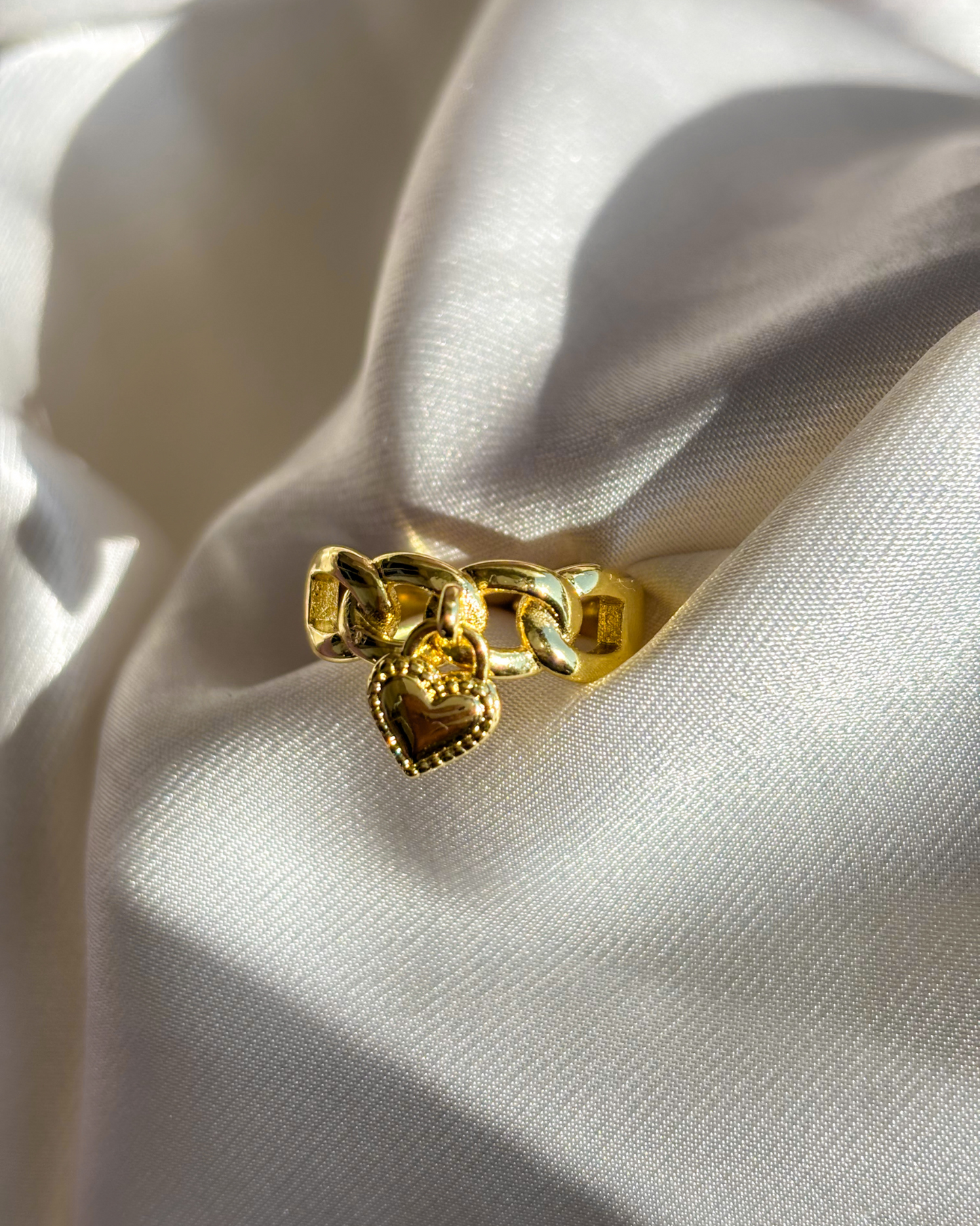 Heart Charm Ring - 18K Gold Plated | Waterproof | Anti-Tarnish