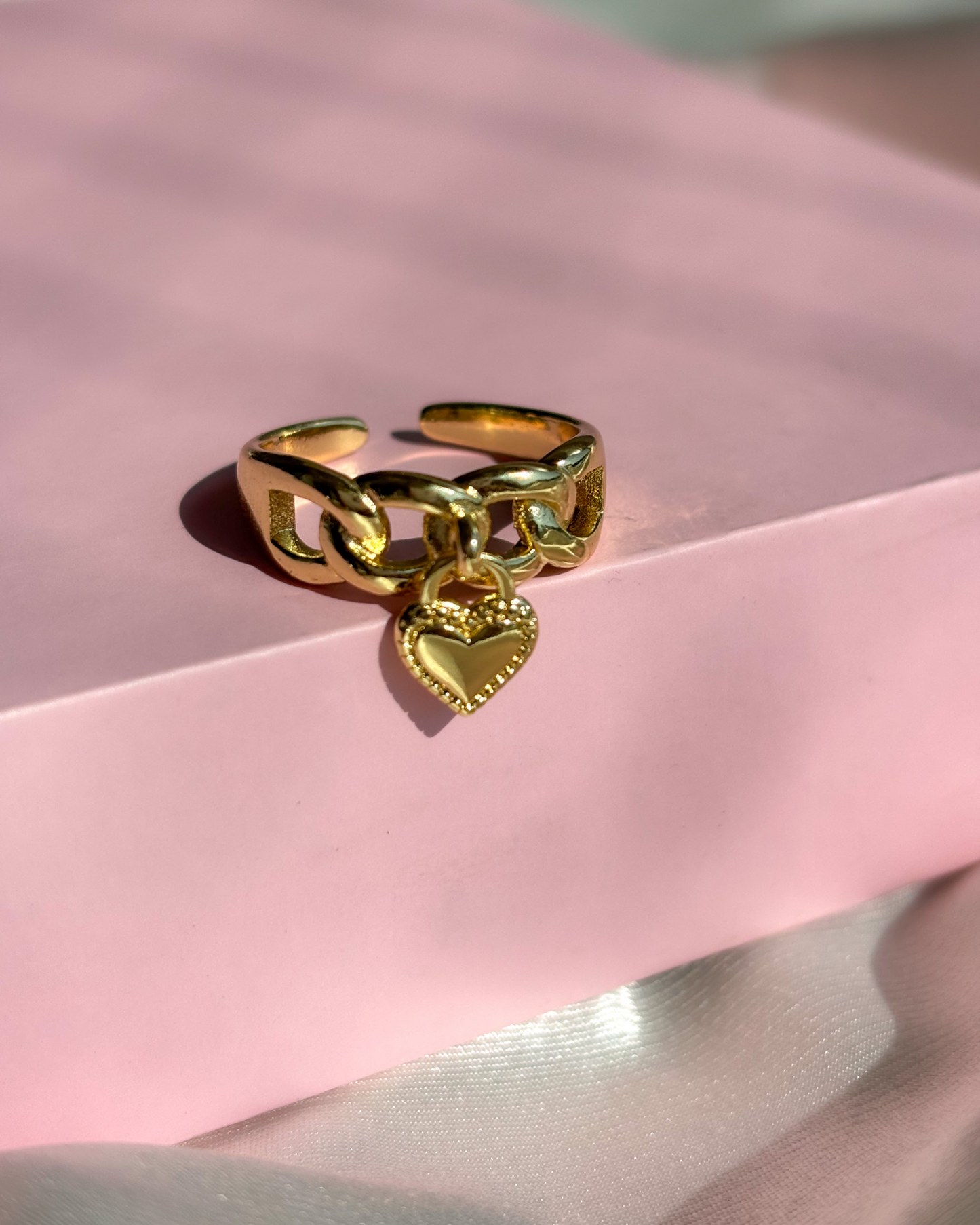 Heart Charm Ring - 18K Gold Plated | Waterproof | Anti-Tarnish