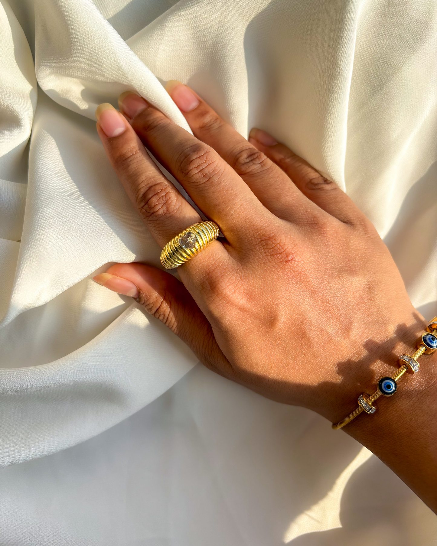 Chunky Heart Ring - 18K Gold Plated | Waterproof | Anti-Tarnish