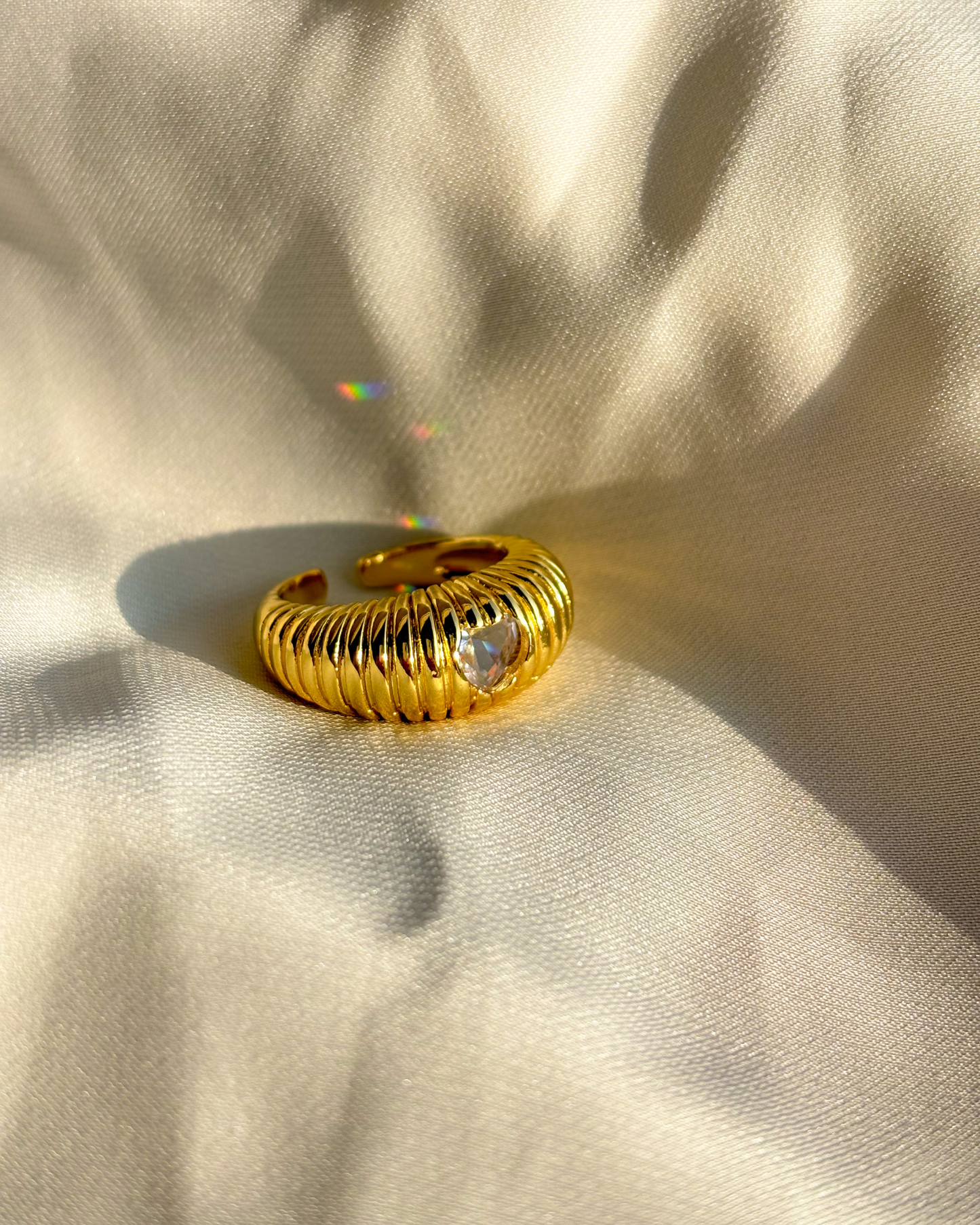 Chunky Heart Ring - 18K Gold Plated | Waterproof | Anti-Tarnish