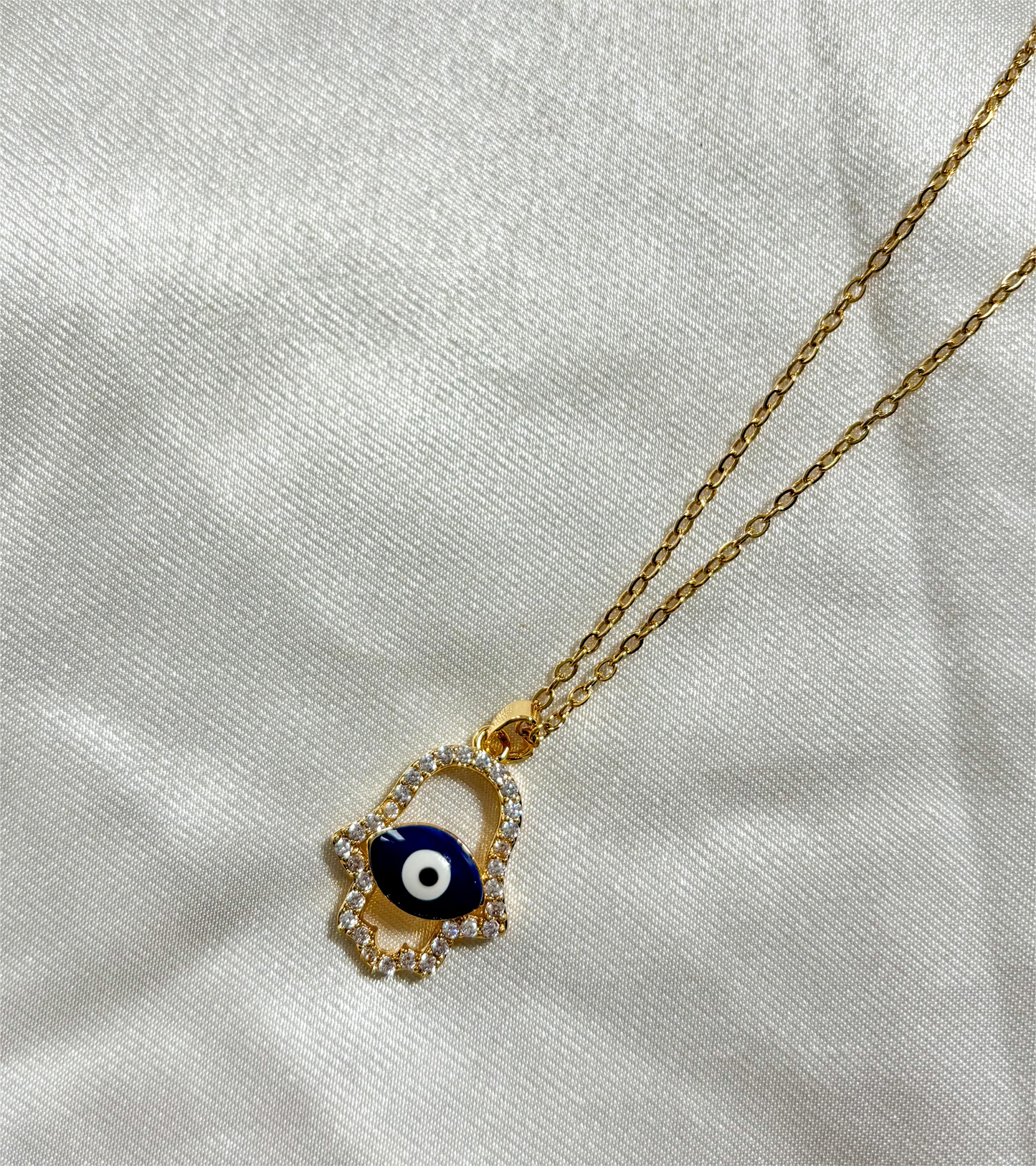 Evil Eye Hamsa Necklace - 18K Gold Plated | Waterproof | Anti-Tarnish