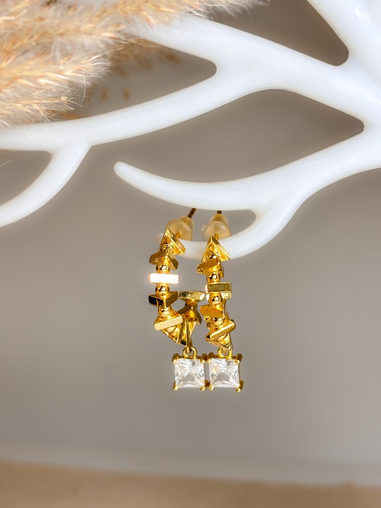 Matrix Hoops Earrings - 18K Gold Plated | Waterproof | Anti-Tarnish