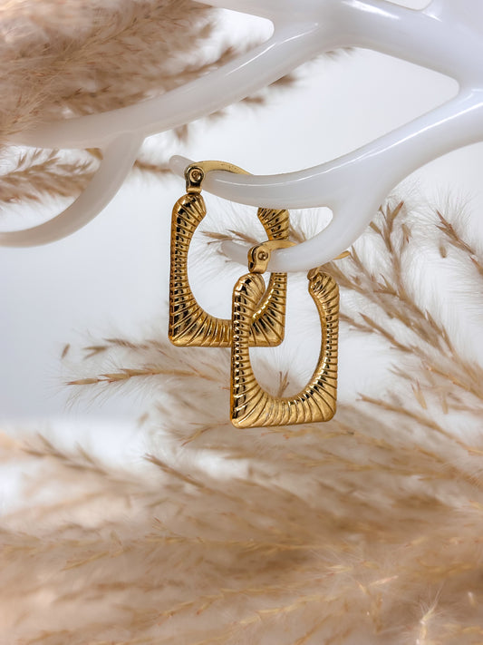 Nova Rectangle Hoops - 18K Gold Plated | Waterproof | Anti-Tarnish