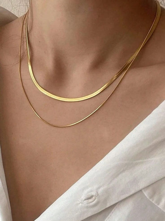 Snake Chain Necklace- 4 MM |  - 18K Gold Plated | Waterproof | Anti-Tarnish