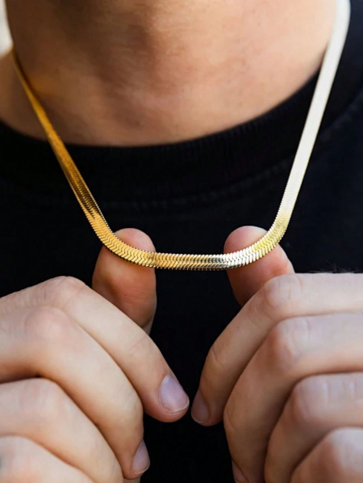 Men's Gold Snake Chain Necklace