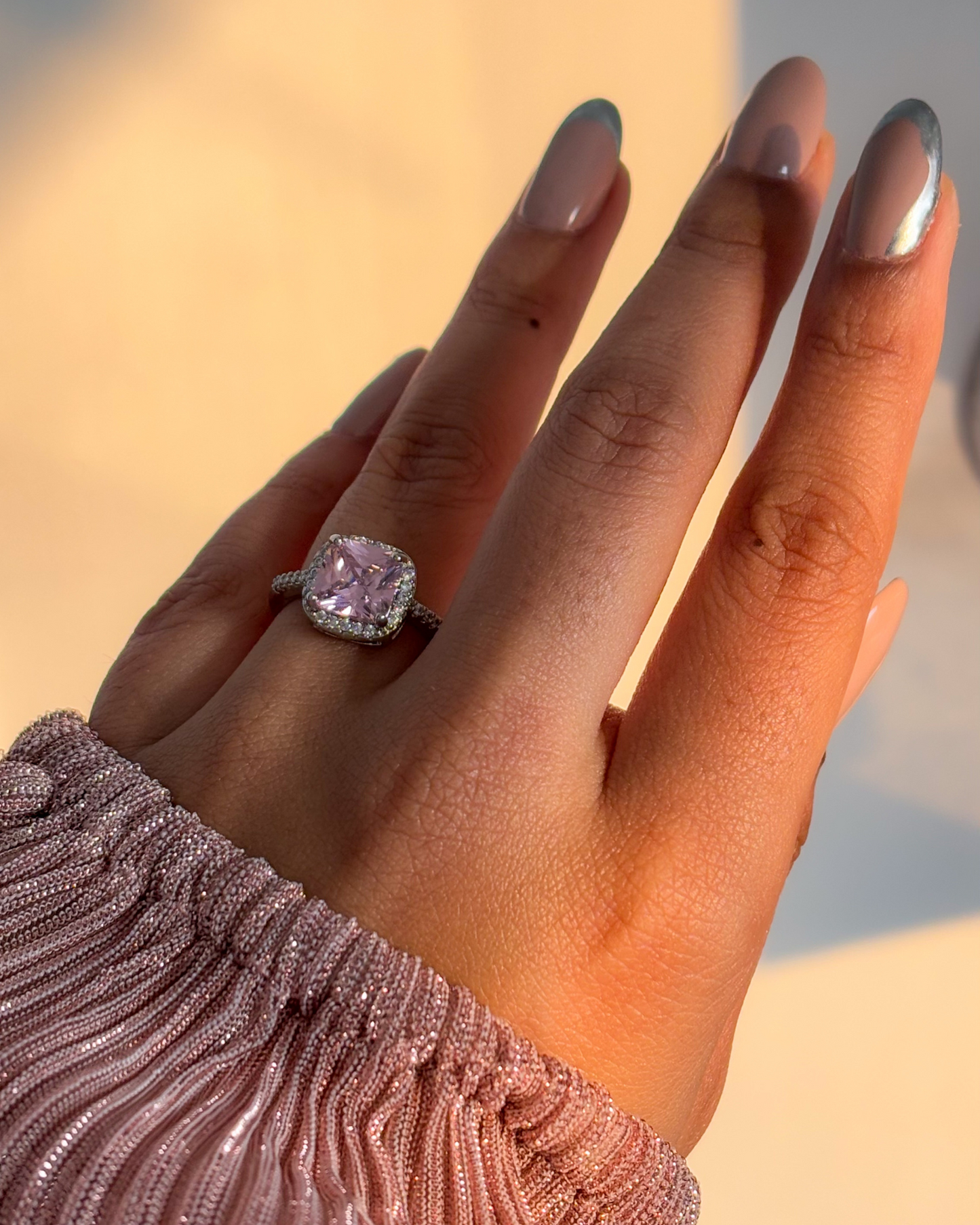 Pink Sapphire Ring | Anti-Tarnish