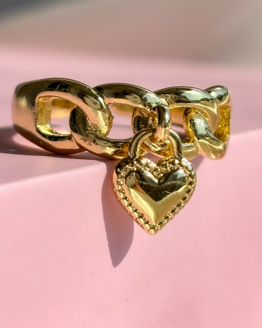 Heart Charm Ring  - 18K Gold Plated | Waterproof | Anti-Tarnish