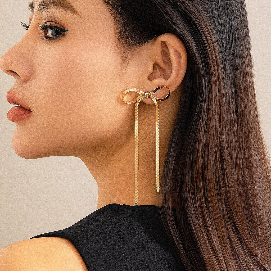 Statement Bow Charm Earrings