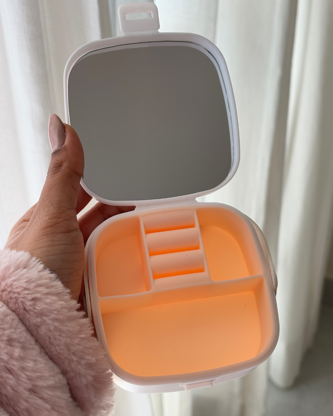 Mini Portable Jewellery Organiser with Mirror