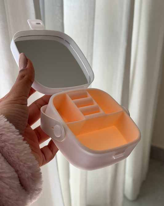 Mini Portable Jewellery Organiser with Mirror