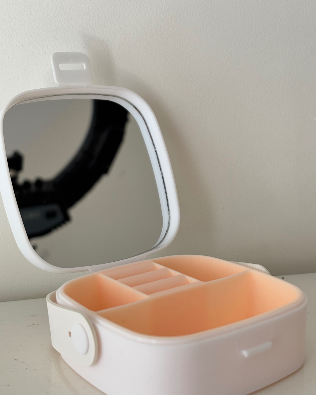Mini Portable Jewellery Organiser with Mirror