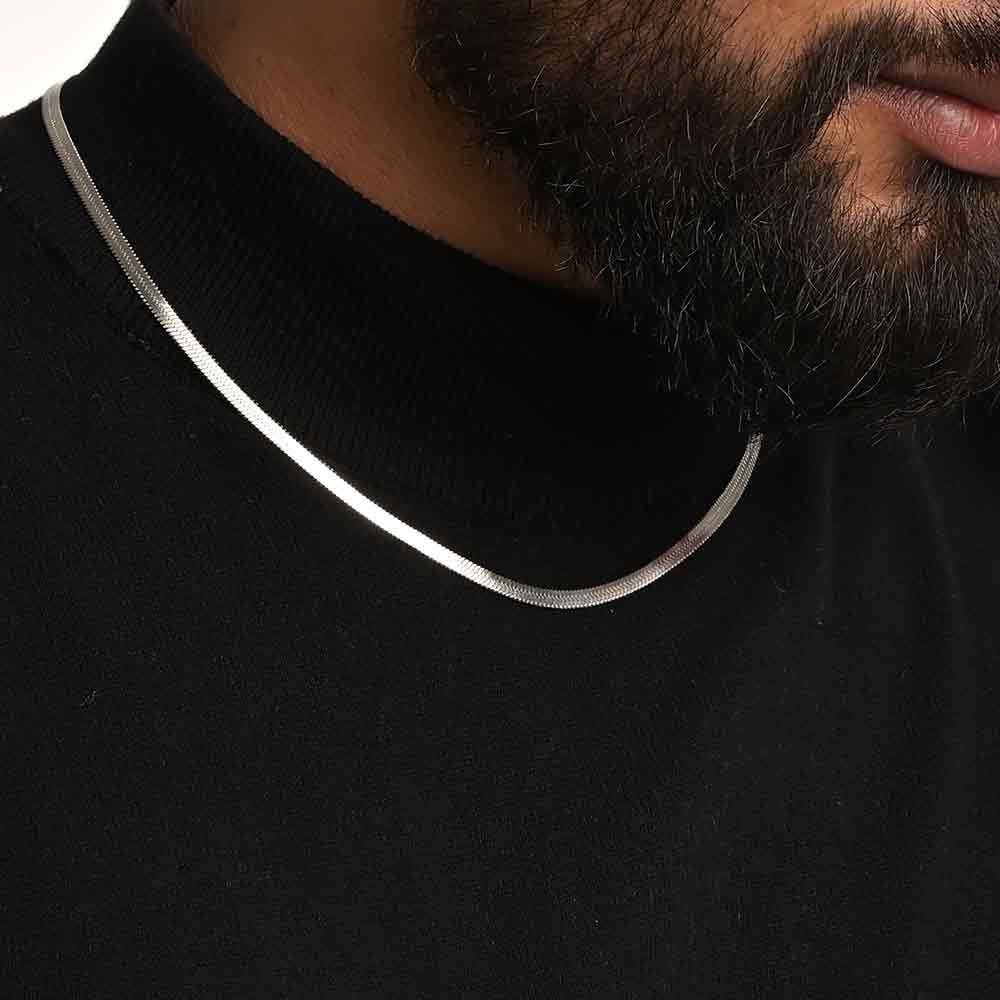 Men's Silver Snake Chain Necklace