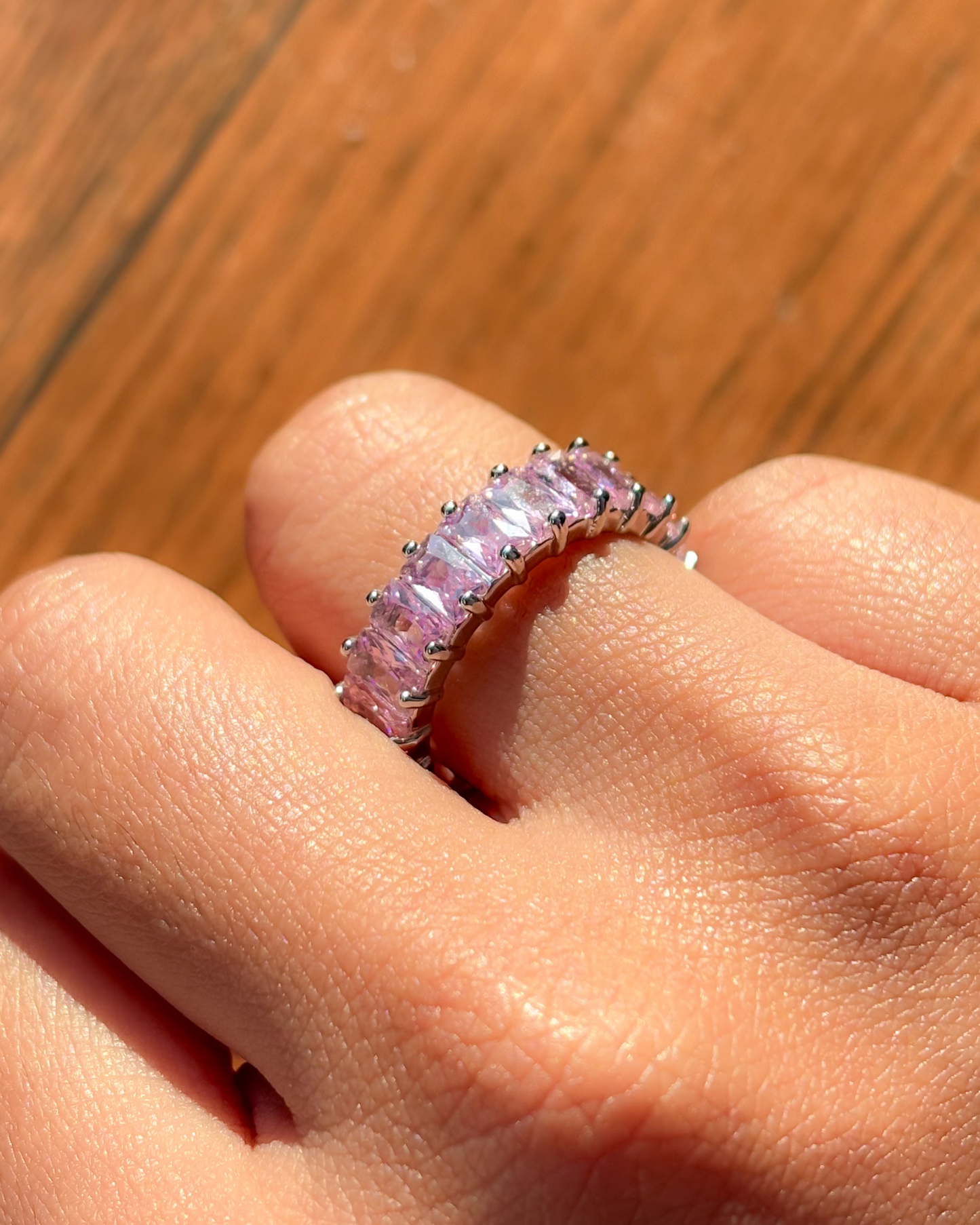 Pink Tennis Ring | Anti-Tarnish