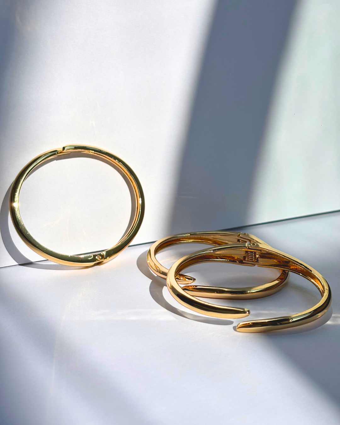 Aurea Stack – 18k Gold Plated Bracelet Bangles (Set of 5 or Buy Individually)