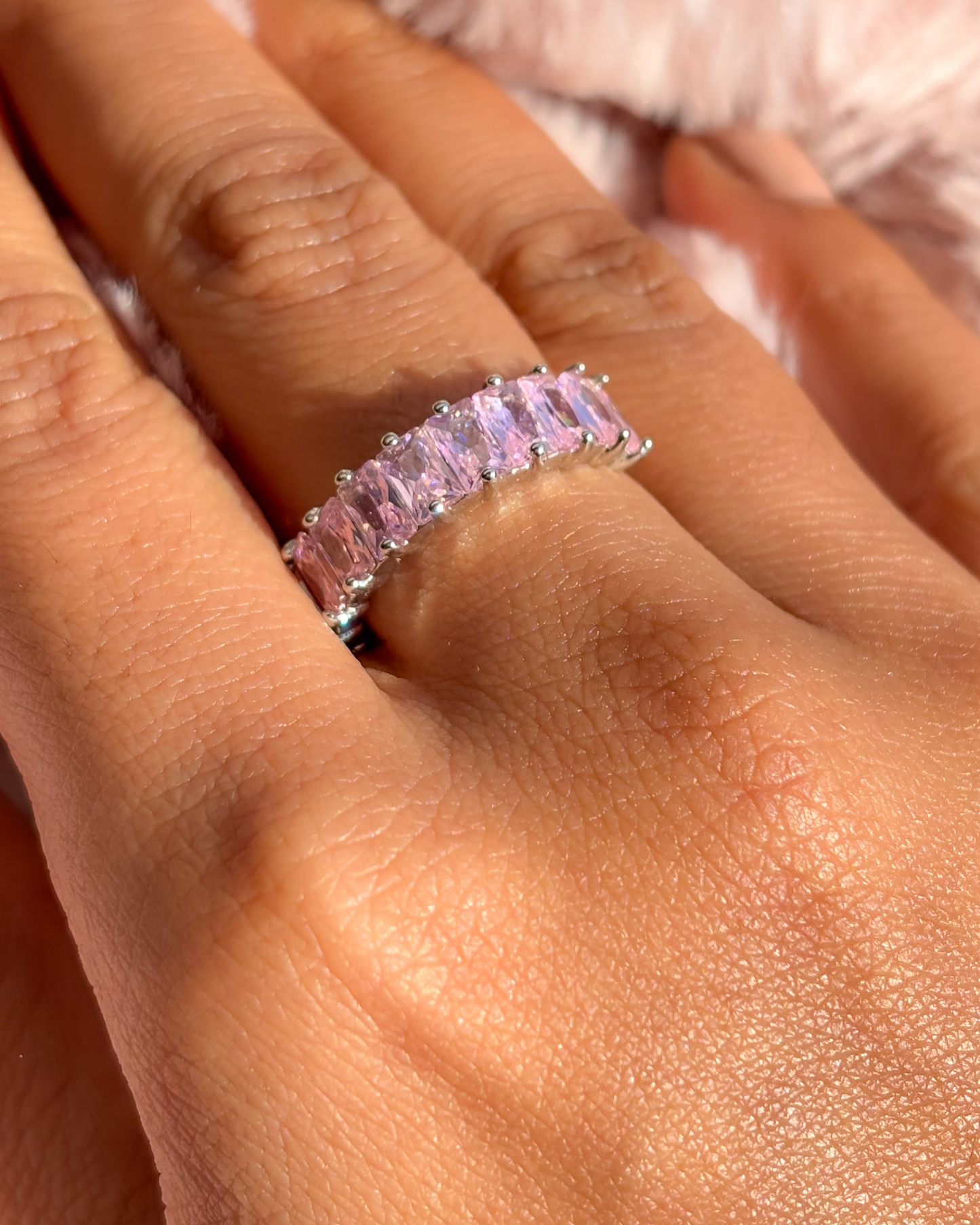 Pink Tennis Ring | Anti-Tarnish