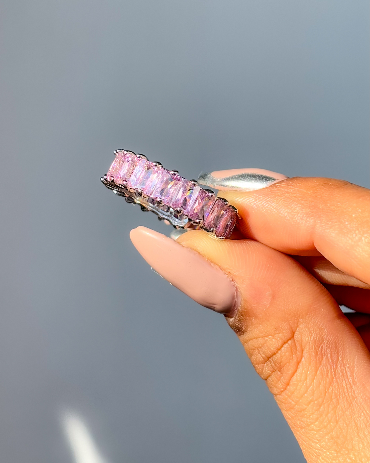 Pink Tennis Ring | Anti-Tarnish