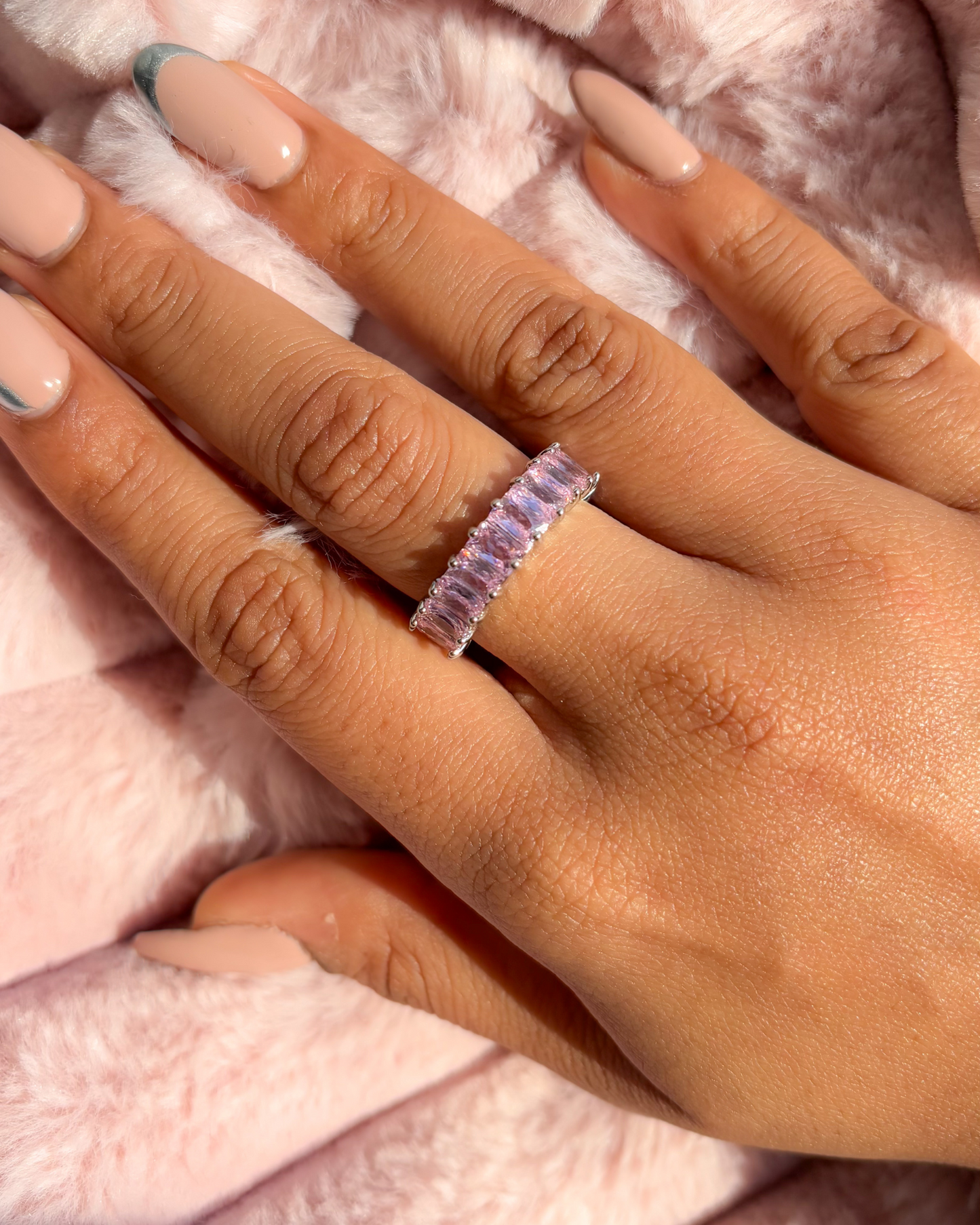 Pink Tennis Ring | Anti-Tarnish