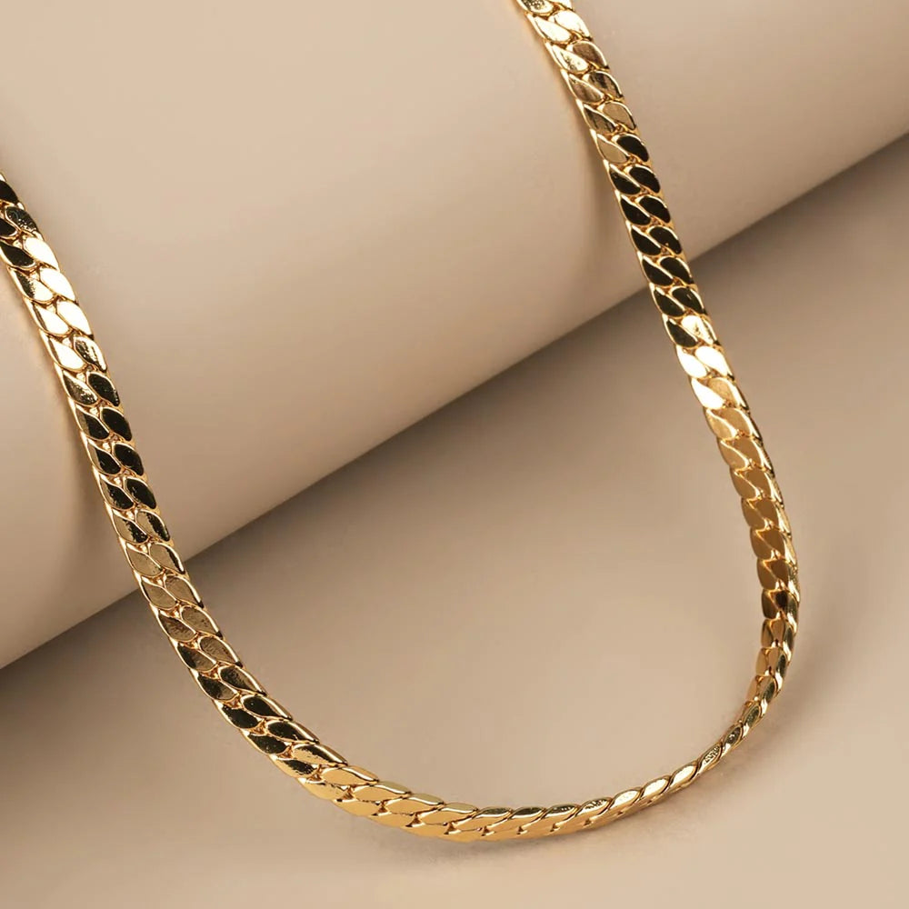Men's Sleek Flat Chain Necklace