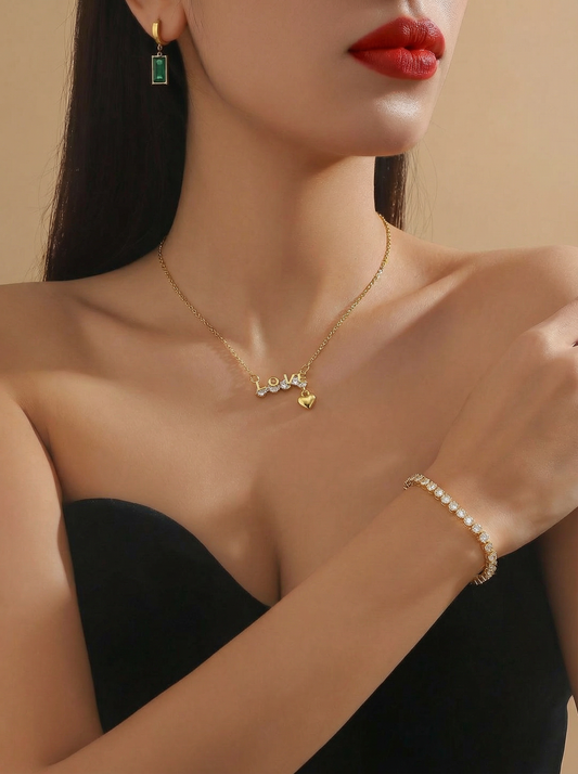 Love Pendant Necklace - 18K Gold Plated | Waterproof | Anti-Tarnish