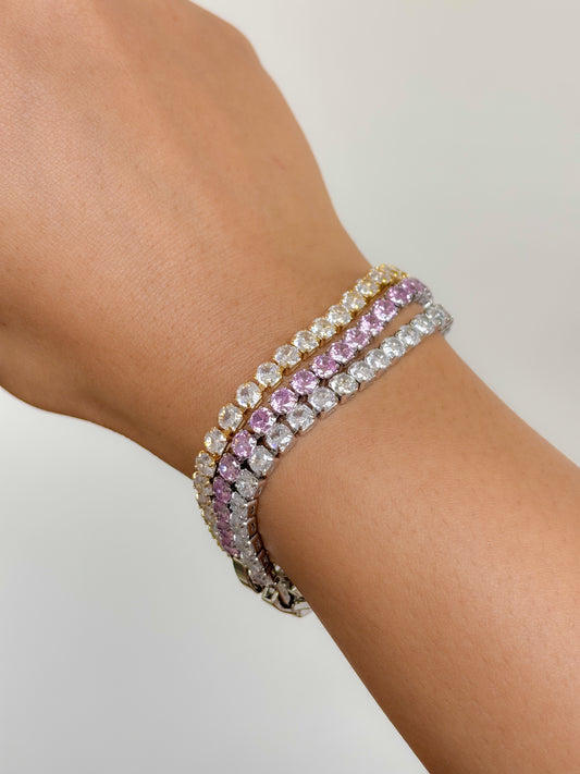 Classic Tennis Bracelet -  14 KT Gold Plated Rhinestone | 4mm | Waterproof | Anti-Tarnish