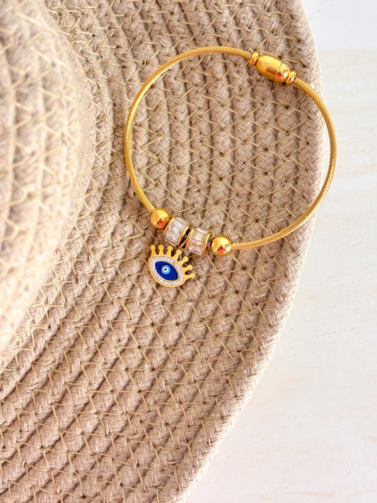 Evil Eye Charm Bracelet - 18K Gold Plated | Waterproof | Anti-Tarnish