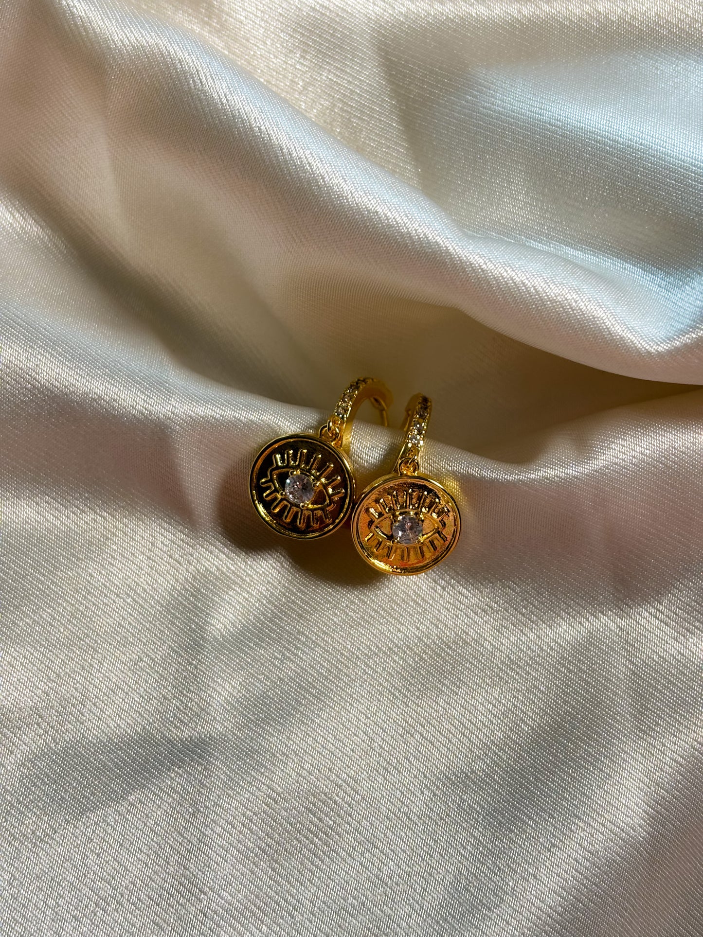 Evil Eye Drop Earrings - 18K Gold Plated | Waterproof | Anti-Tarnish