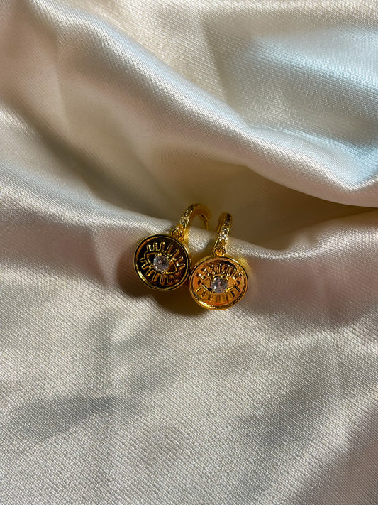 Evil Eye Drop Earrings - 18K Gold Plated | Waterproof | Anti-Tarnish