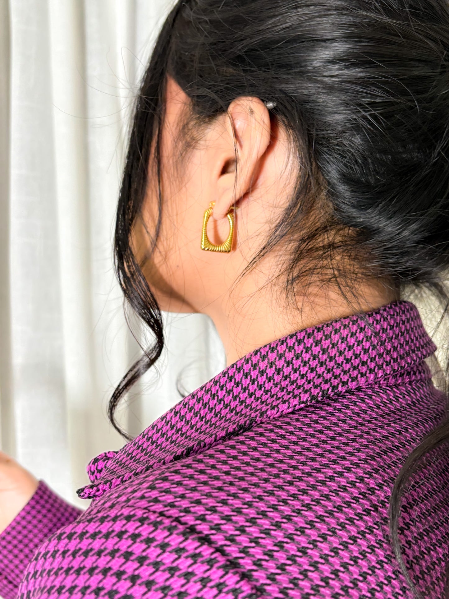 Nova Rectangle Hoops - 18K Gold Plated | Waterproof | Anti-Tarnish