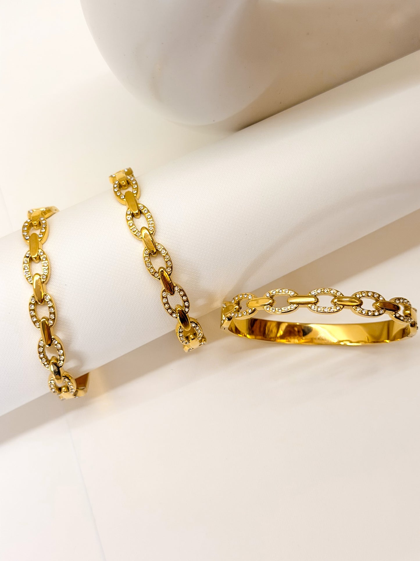 Cuff Bracelet with Rhinestones 