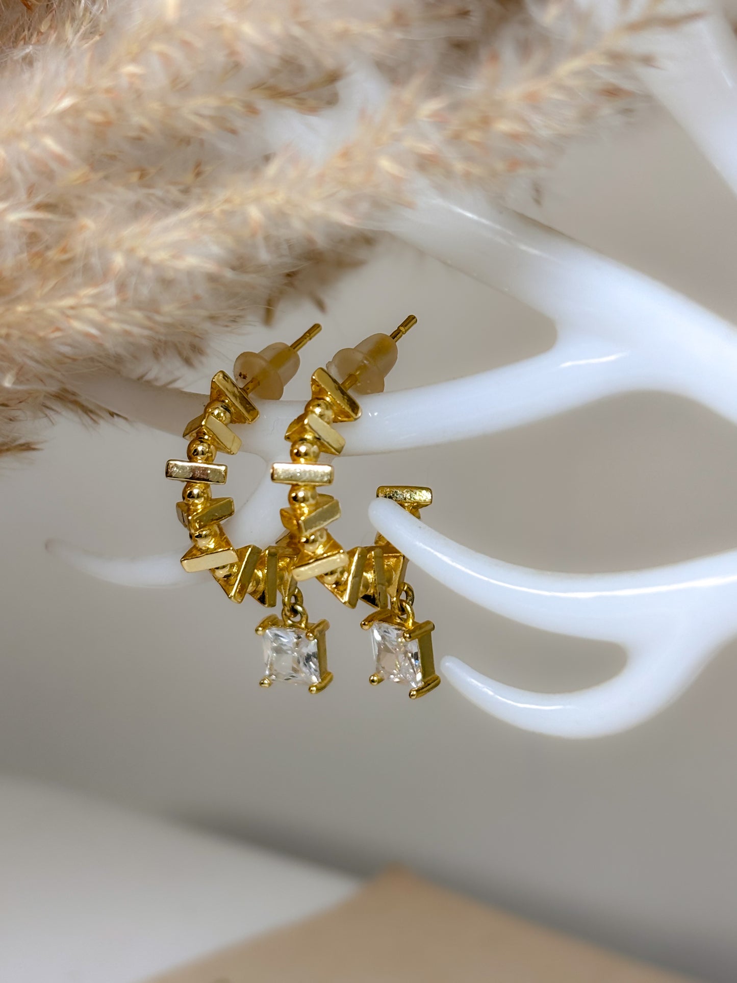 Matrix Hoops Earrings - 18K Gold Plated | Waterproof | Anti-Tarnish