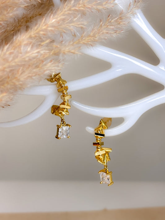 Matrix Hoops Earrings - 18K Gold Plated | Waterproof | Anti-Tarnish
