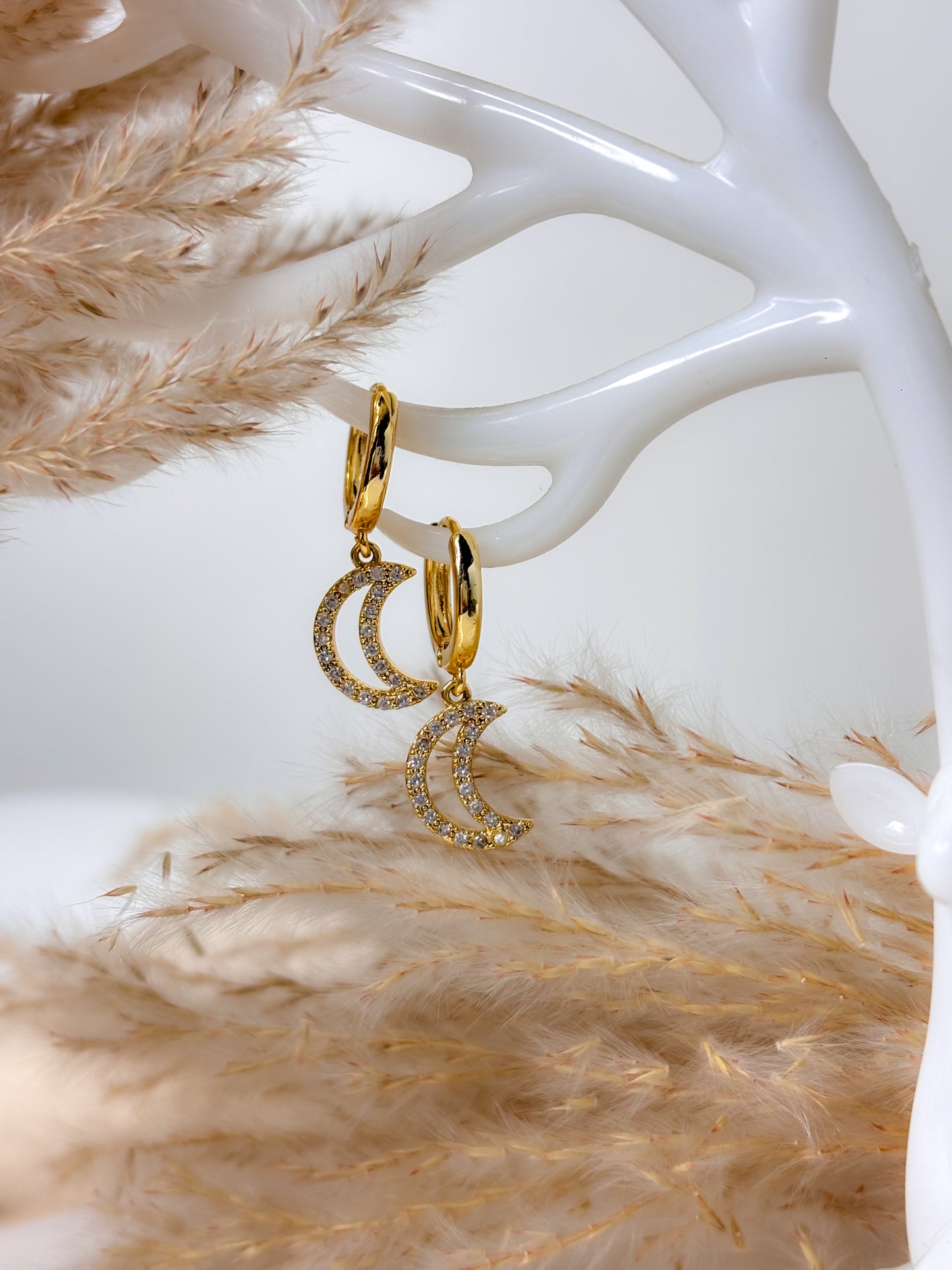 Moon Drop Earrings - 18K Gold Plated | Waterproof | Anti-Tarnish