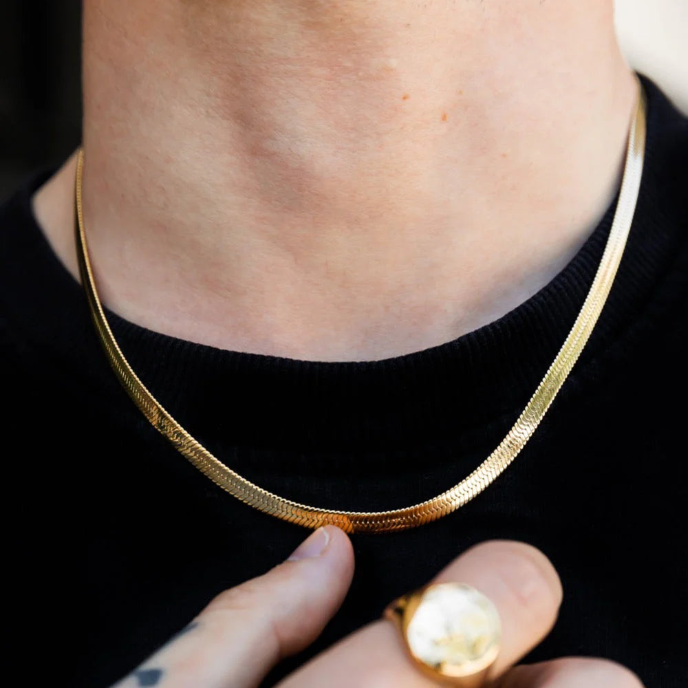 Men's Gold Snake Chain Necklace