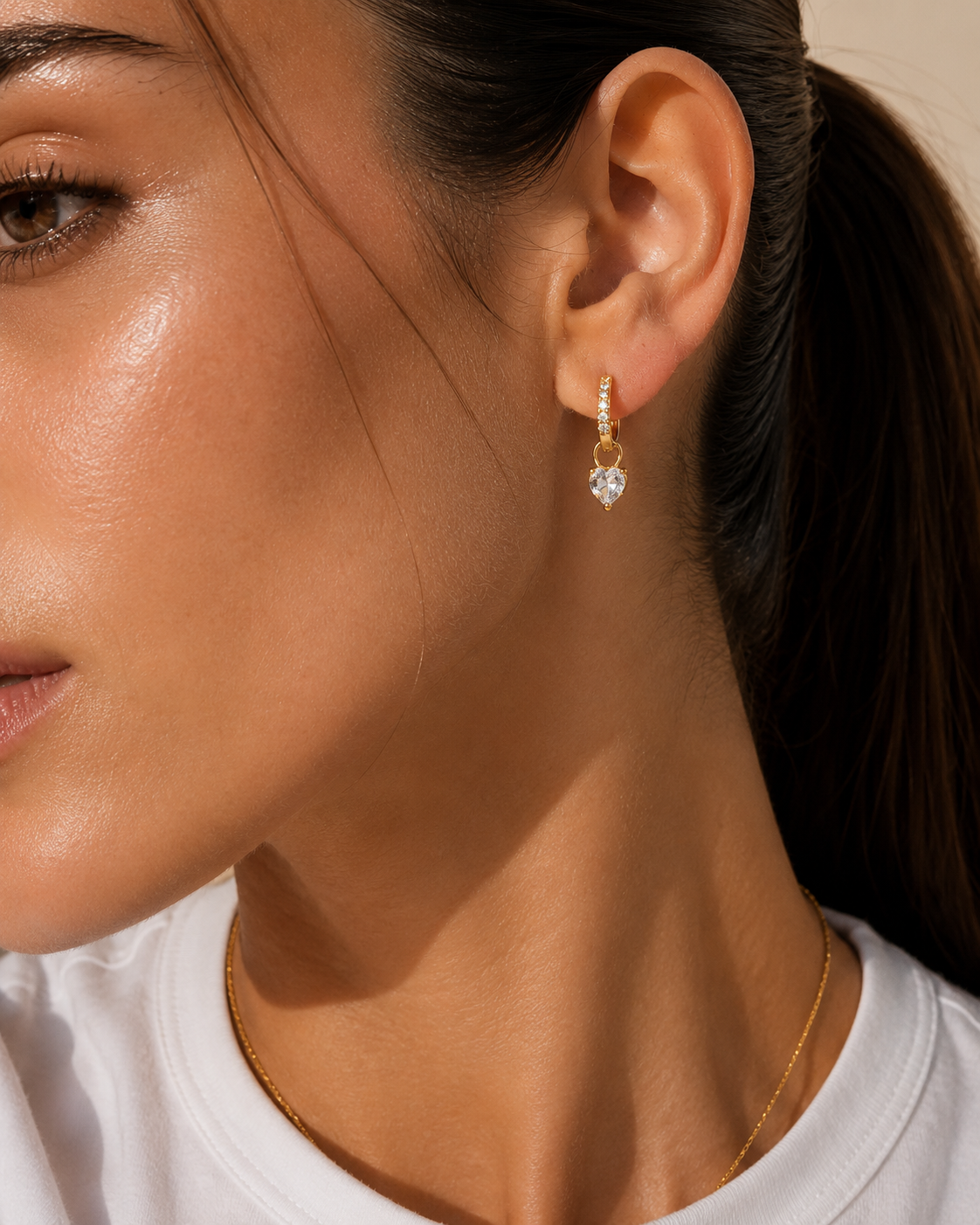 Minimal gold huggie earrings for daily wear